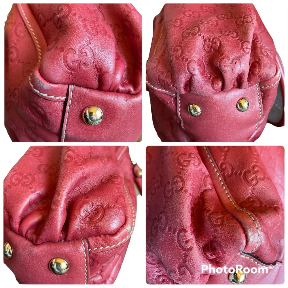 Authentic Gucci GG D Ring Abbey Calf Leather Bag in Red - Picture 11 of 11
